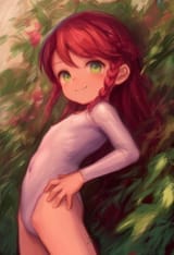 1girl, loli, aged down, child, leotard, braid, hair braid, red hair, green eyes, s-985765357