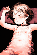 1girl, loli, aged down, plump, sleeping, asleep, pussy, nipples, nightgown, see- s-60391448