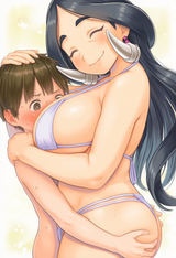 1girl, 1boy, age difference, shota, Drasna (pokemon), height difference, smirk, s-981438799