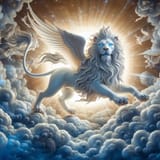marble lion in the clouds