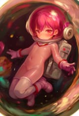 1girl, loli, aged down, astronaut, space suit, transparent, see-through, transpa s-128901706