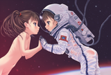 1girl, loli, aged down, astronaut, space suit, transparent, see-through, transpa s-2694494860