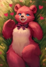 Female teddy bear, Teddy bear, bear furry, sexual teddy bear, blue eyes, hearts, s-1125921799