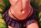 1girl, loli, navel, tummy, close-up, pleated skirt, micro skirt, thong panties, s-2621223562