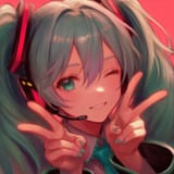 1girl, Hatsune Miku, twintails, blue hair, double peace s-945293345