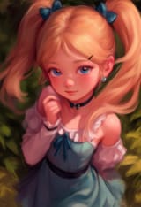 1girl, loli, aged down, blonde hair, twintails, bubbles (ppg), powerpuff girls, s-1226243901