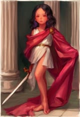 1girl, Roman, toga, bottomless, loli, aged down, child, immature female, marble s-3102514514