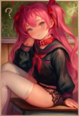 1girl, loli, aged down, child, immature female, thighhighs, collar, white thighh s-2025133630