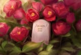 No humans, gravestone, gravestone that says __DEGEN_ 2022 - 2025_, stone, grave, s-3949085158