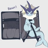 vaporeon in plaine luggage named vapack with seatbelt