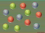 the spheres are all peach
