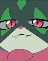meowscarada cheese slap face close up