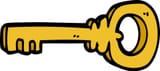 cartoon-doodle-gold-key-free-vector