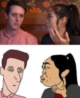 European and Asian couple