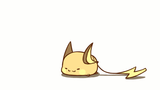 raichu moving along ground by stretching and contracting body