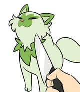 sprigatito smug cat knife meme