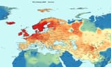 Srubnaya Aryan genetic distance map to modern populations