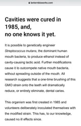 cavities cured with genetically engineered bacteria