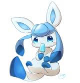 glaceon on butt eating popsicle