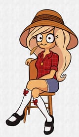 874 - artist_studio_massa chair coco farmer farmer_hat hat Illustraties_(official) official_art petjeaf sitting smiling text wheat~2