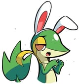 snivy with fake rabbit ears