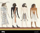 english-depicting-from-left-a-berber-a-nubian-an-asiatic-and-an-egyptian-drawing-by-an-unknown-artist-after-a-mural-of-the-tomb-of-seti-i-copy-by-heinrich-von-minutoli-1820-note-that-the-skin-shades-are-due-to-the-1