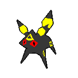 low polygon umbreon jumping while rotating back and forth