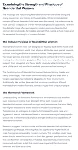 Strength of Female Neanderthals