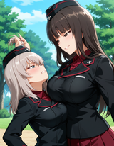 2girls kuromorimine uniform erika shiho
