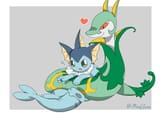 vaporeon coiled by serperior SFW but part 1 of a vore comic
