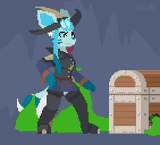 glaceon female getting raped and oviposited by a mimic chest with tentacles