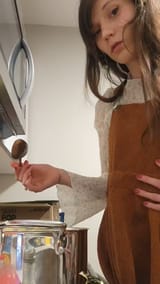 Betty making soup