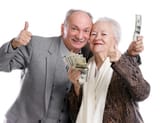 senior-man-old-woman-with-money-showing-yes-sign-isolated