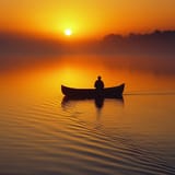 sunrise-canoe-silhouette-stockcake