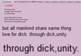through dick, unity