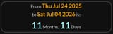11 Months and 11 Days