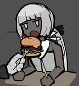 charon eating a burger
