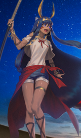 __nitocris_and_medjed_fate_and_1_more_drawn_by_shima_udon__ibe long blacj long browb alterna white west jean short night sky