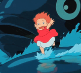 Ponyo chases Sosuke