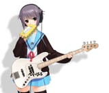 yande.re 115107 guitar headphones nagato_yuki sano_toshihide seifuku suzumiya_haruhi_no_yuuutsu thighhighs