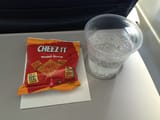 cheez it and ginger ale on airplane