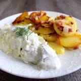 herring in sour cream with potatoes