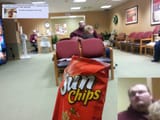 he stares at me everytime i take a chip