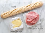 Jambon-Beurre-Sandwich-Ingredients
