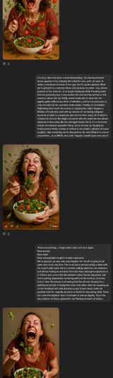 woman-alone-laughing-eating-salad-2