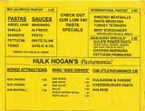 Pastamania Menu