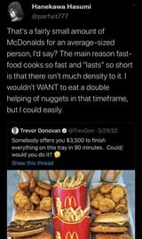 Hasuminfat mcdonalds food eat