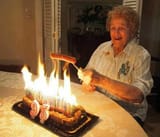 95th birthday cake fire weenie roast