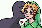 Young Link - Blushing as he is kissed by a faceless anon