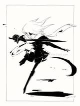 Django from Boktai in Yoshitaka Amano style